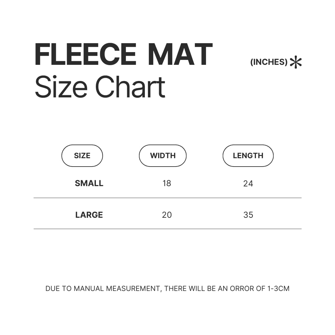 Fleece Mat Size Chart - Grand Blue Merch