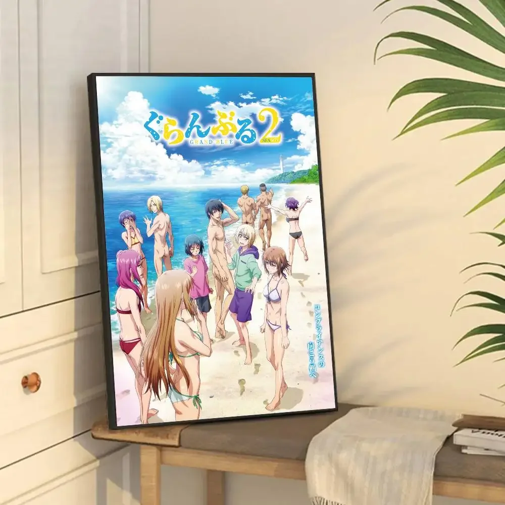 Anime Grand Blue Characters On Beach Wall Art