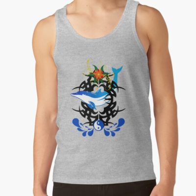 Tribal Symbol And Dolphin Tank Top