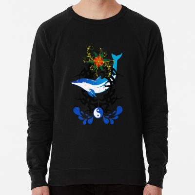 Tribal Symbol And Dolphin Sweatshirt
