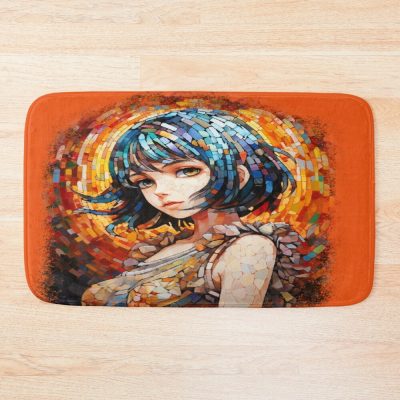 Anime Japanese Mosaic Girl Design Bath Mat