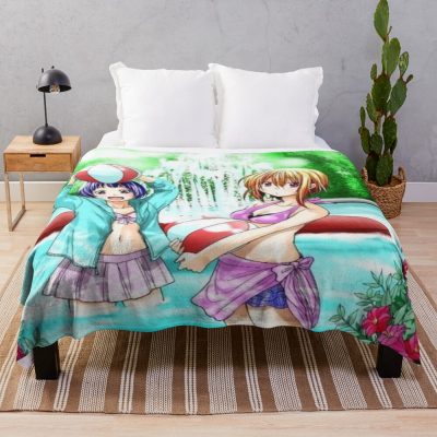 Grand Blue Anime Chisa Kotegawa And Shiori  Throw Blanket