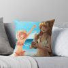 Grand Blue Beach Party Throw Pillow