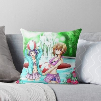 Grand Blue Anime Chisa Kotegawa And Shiori  Throw Pillow